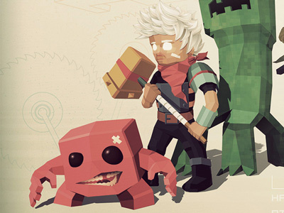 Jumpbutton Magazine spread digital games indie vector video