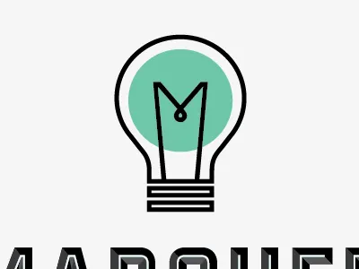 M branding bulb glow lightbulb logo m simple