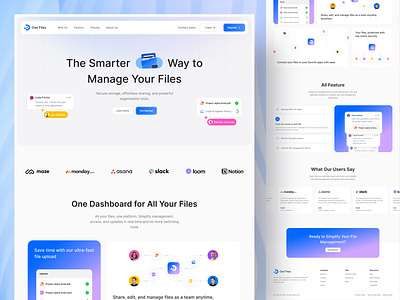 Owl Files - Document Management Landing Page cleandesign document documentmanagement easynavigation featurefocused filemanagement files landingpage minimaldesign modernui saas saasdesign saaslandingpage saaswebsite uidesign uiexploration uiux userexperience webdesign website