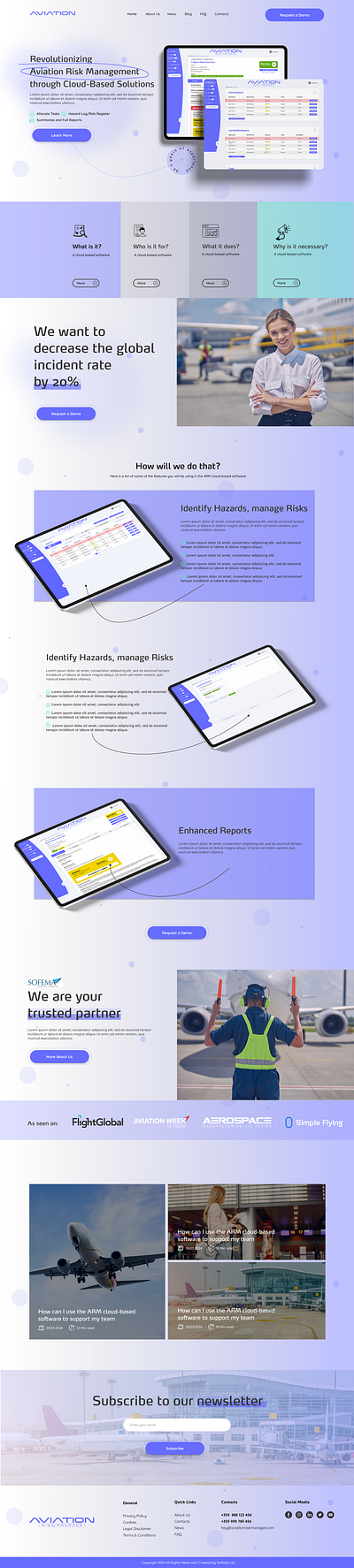 Risk Management Software - Product Landing Page colorful landing page modern product landing purple software landing page ui ux