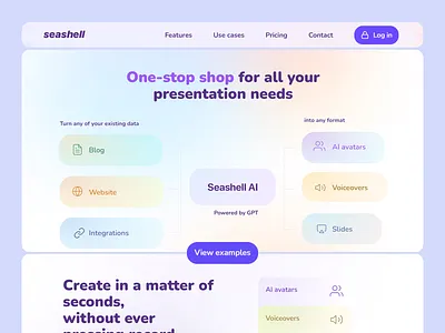 Seashell : AI-Powered Presentation Magic automation communication content creative data to presentations design tips easy educational effeiciency engagement innovation presentation productivity professional quick skills slide creation visualization voice workflow