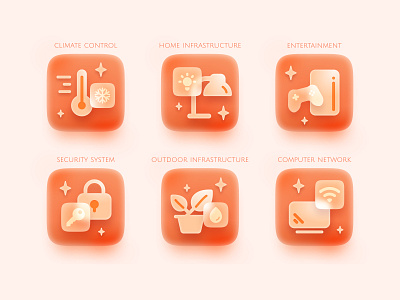 Glassmorphism Icon Set design glassmorphism graphic design icon icon set illustration smart hone technology ui