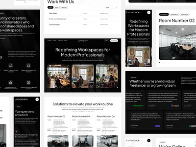 Lumospace - Collaborative Workspaces cafe caffe coffee dark mode design framer landing page rent rent room rental template ui ui ux uidesign ux web design website work from cafe working space workspace