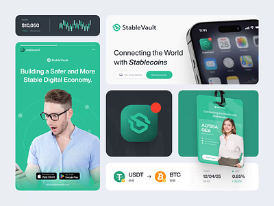 StableVault - Crypto Branding animate b2b bitcoin brand branding clean crypto cryptocurrency dipa inhouse exchange fintech investment minimalist modern saas startup stock token trade trading