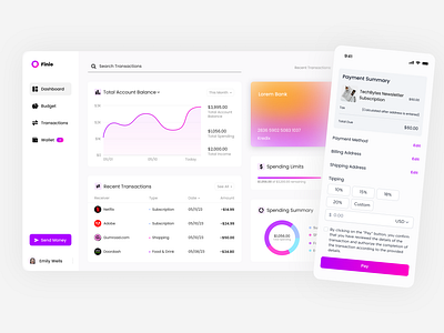 Transactions Dashboard dashboard mobile ui ux web