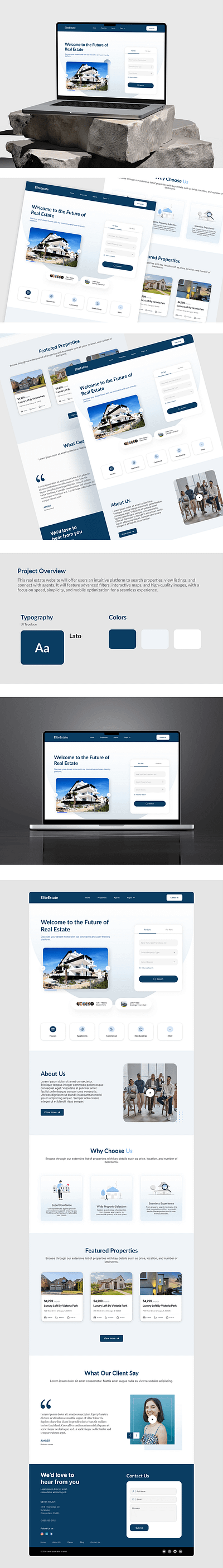 EliteEstate - A Modern Real Estate Website animation branding ui ux web design