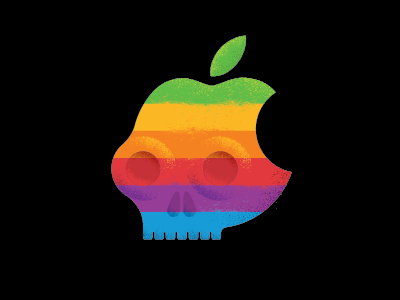 Skull a day #13 apple colour illustration logo skull