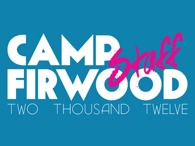 Firwood Staff T-shirt apparel blue lickety split magenta t shirt type typography vector white