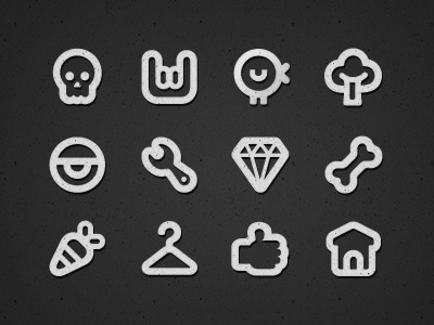 Eyecons bold bone diamond eye eyecons food home icons like line rock set skull thick twitter vector