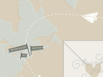 in the air illustration map plane save the date