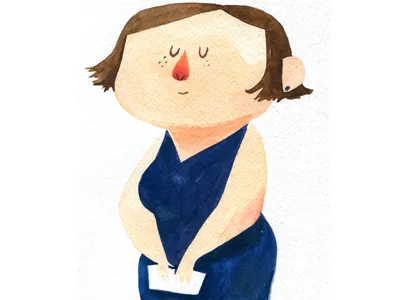 Lady. character illustration ssebong water colors