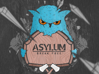 Asylum - Night Watcher asylum blue break free chains crystals dark evil jail night owl texture