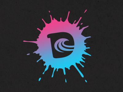 DFWSURF Splatter Shot 80s dallas fort worth dfw gradient logo splatter surf surfing texas texture wake surfing wakesurf wave