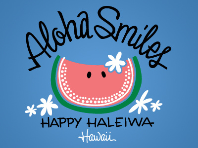 Aloha Watermelon hand lettering illustration lettering script