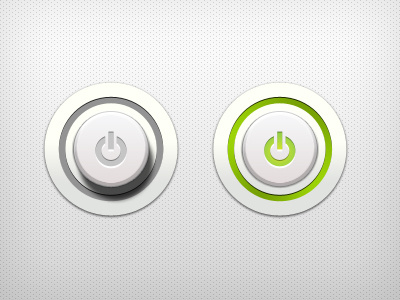 Push Buttons button down green grey photoshop power push round ui up ux