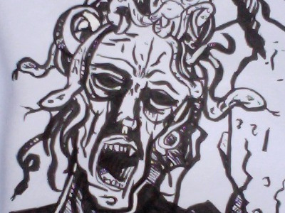 Gorgon brush gorgon ink medusa snakes