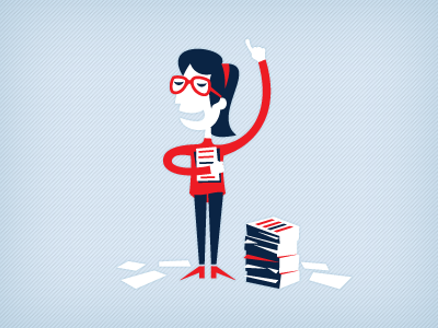 WIP Illustration character glasses illustration papers woman