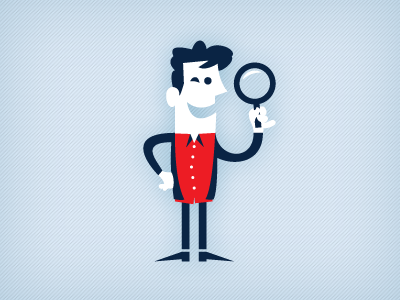 Wip Illustration2 character illustration magnifying glass man papers