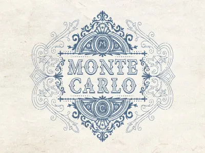 Montecarlo art design emblem flourish french graphic jcdesevre logo logo designer poster retro vector vintage