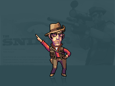 Dancing sniper animation game pixel pixelart team fortress 2