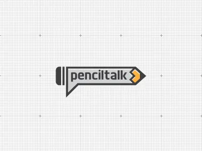Penciltalk logo chat design draward graphic graphic design icon identity logo pencil speech bubble talk