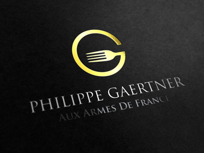 Logo Restaurant Gaertner brand design food fork graphic design identity logo logotype plate restaurant