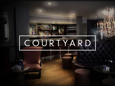 The Courtyard black brand branding illustrator logo logo design sprout square