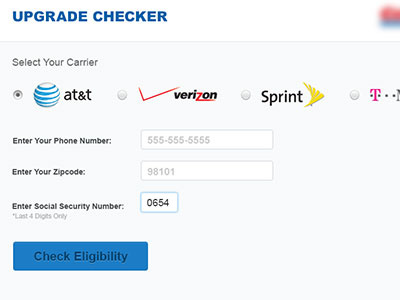 Upgrade Checker button carriers fields mobile ui upgrade