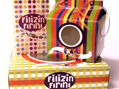 Filiz'in Fırını bakery cake colorful cookie cupcake cute dots package package design ribbon stripes sweet