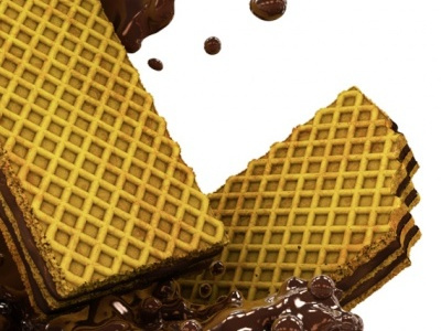 Chocolate Wafer 3d chocolate splash wafer