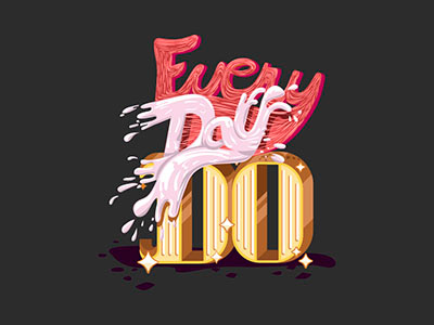 Every Day Do andres cartoon color custom day do every gold gum metal milk type typography vector water