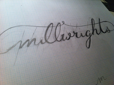 The roughest draft of some custom logo type custom type hand lettering script