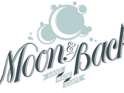 Moon & Back Soaps back banner cursive hand lettering label logo moon packaging soap typography