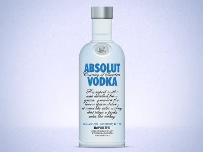 Absolut bottle glass