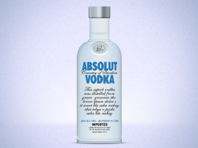 Absolut bottle glass