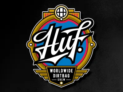 Huf Emblem graphic hand lettering lettering