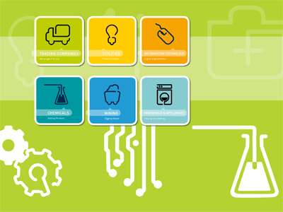 Iconset for industry sectors chemicals clean icon iconography icons illustrator information technology pharmaceutical sectors set software tech utilities