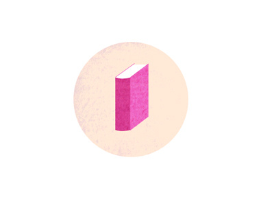 Book about book circle education icon pink texture tutorial vector vintage water color