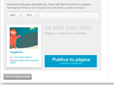 Talents United design etiqueta process project proyecto publica publish tags