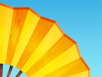 Paper fan bright colourful design fan illustration paper