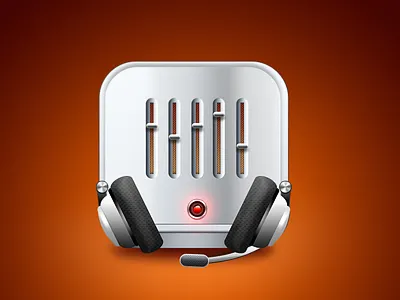 iPad icon 3d app icon app logo application icon application logo best designer best designers creative creativity design designer designers grey headphones high quality icon interface design ipad app ipad logo logo mic orange photoshop red silver sound sound control ui ui design user interface design