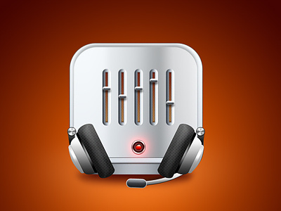 iPad icon 3d app icon app logo application icon application logo best designer best designers creative creativity design designer designers grey headphones high quality icon interface design ipad app ipad logo logo mic orange photoshop red silver sound sound control ui ui design user interface design