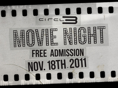 Circle 3 Movie Night film grain texture typography
