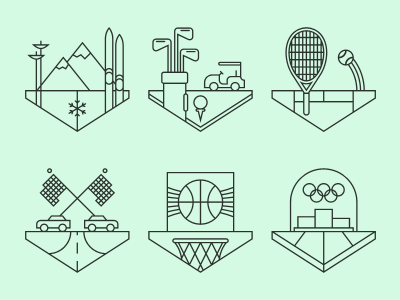 Sports Crests. editorial illustration