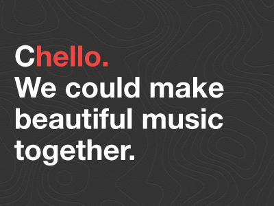 Chello cello hello helvetica map misspelled music pun typo