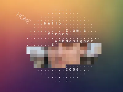 Pixels face circle css3 dots gradients hello font highlight redesign rotate webdesign website