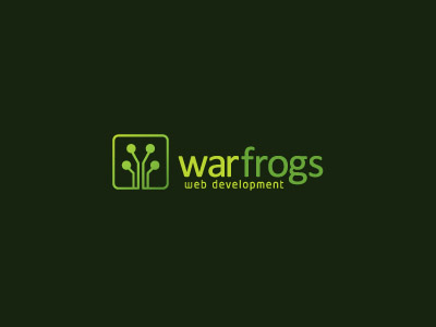 War Frogs design developers frog green logo mark microchip war web