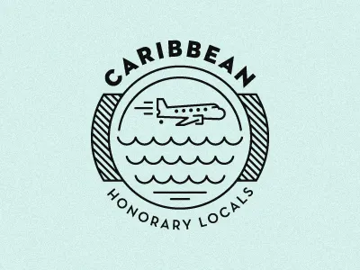 Caribbean caribbean illustration logo plane travel