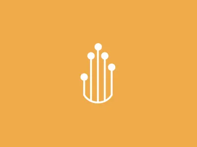 Digital hand icon icon logo orange