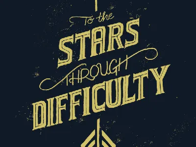 Ad Astra Per Aspera hand type kansas typography